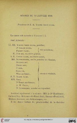 Séance du 10 Janvier 1896