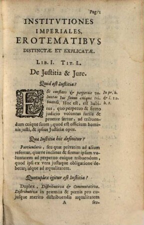 Institutiones Imperiales Erotematibus distinctae