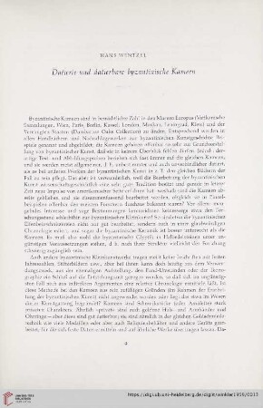 Datierte und datierbare byzantinische Kameen