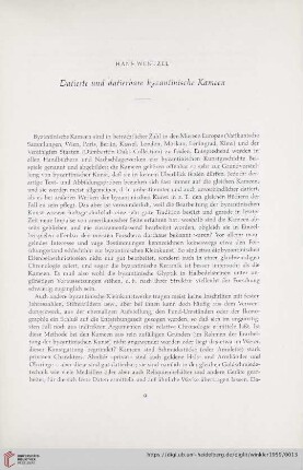 Datierte und datierbare byzantinische Kameen