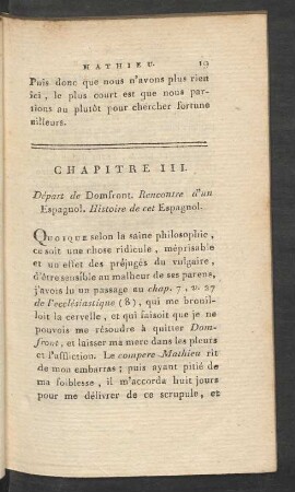 Chapitre III. Départ de Domfront. Rencontre d'un Espagnol. Histoire de cet Espagnol