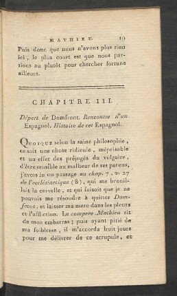 Chapitre III. Départ de Domfront. Rencontre d'un Espagnol. Histoire de cet Espagnol