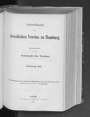 1911: Verhandlungen des Ärztlichen Vereins zu Hamburg