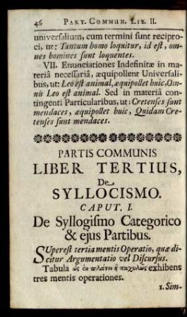 Caput. I. De Syllogismo Categorico & ejus Partibus.