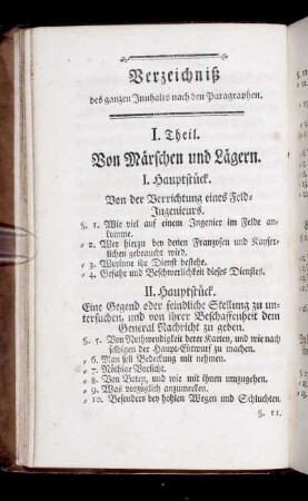 Verzeichniß des ganzen Innhalts nach den Paragraphen.