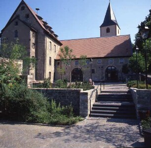 Bad Orb. Blick auf die Burgreste der Alten Burg (heute Museum Bad Orb)
