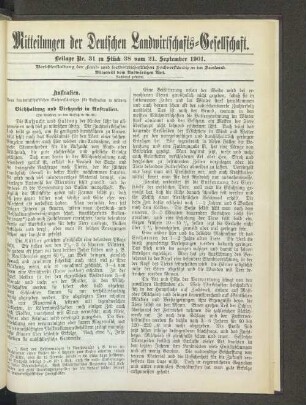Beilage Nr. 31 zu Stück 38 vom 21. September 1901.