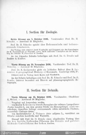 II. Section für Botanik