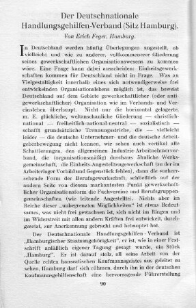 Der Deutschnationale Handlungsgehilfen-Verband (Sitz Hamburg).