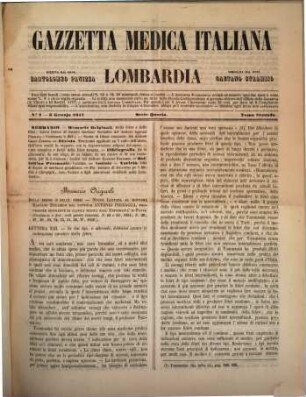 Gazzetta medica italiana, Lombardia. 16 = Ser. 4, T. 2. 1857
