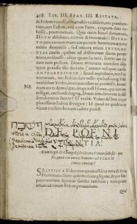V. Locus. De Poenitentia.