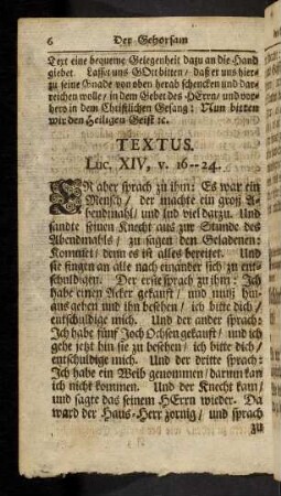 6-7, Textus. Luc. XIV, v. 16-24.
