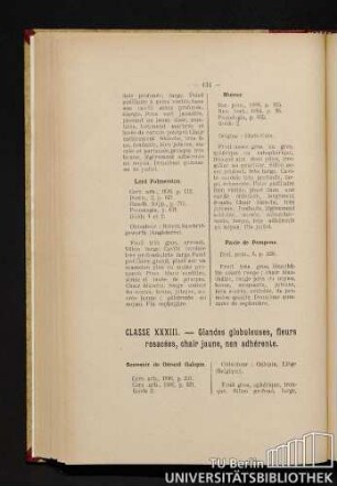 Classe XXXIII. - Glandes globuleuses, fleurs rosacées, chair jaune, non adhérente. Classes XXXIV, XXXV et XXXVI