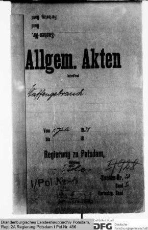 Waffengebrauch. Allgemeines