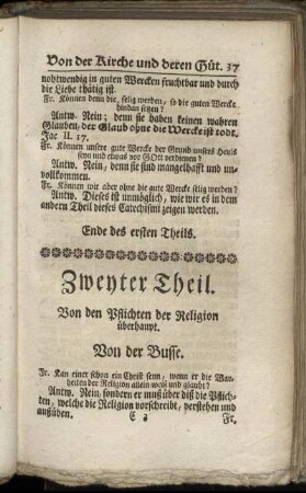 Zweyter Theil. Von den Pflichten der Religion überhaupt.