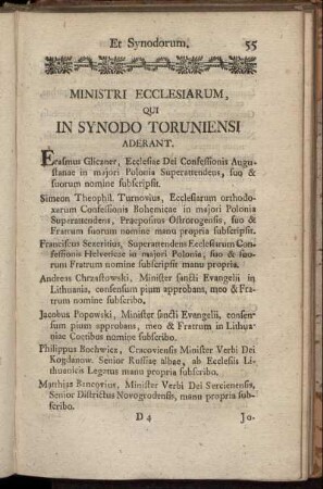 Ministri Ecclesiarum, Qui In Synodo Toruniensi Aderant.