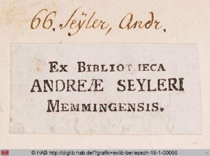 Exlibris des Andreas Seyler