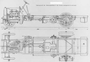 Untergestell eines Motoromnibusses der N. A. G. : Technikgeschichte | Industrie und Technik | Kraftwagen