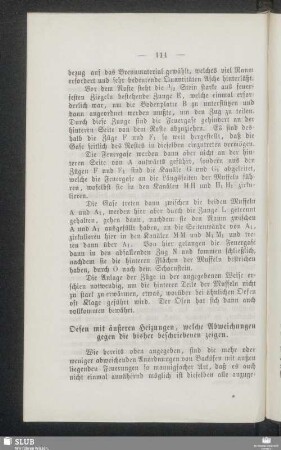 Oefen mit äußeren Heizungen, welche Abweichungen gegen die bisher beschriebenen zeigen