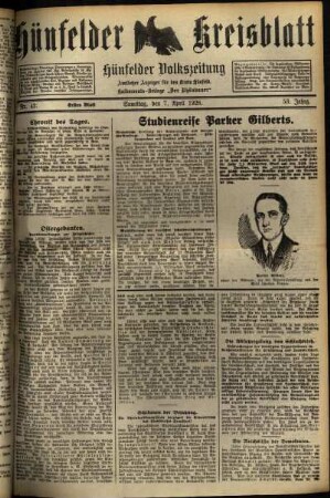 Erste Ausgabe vom Samstag, den 07. April 1928.