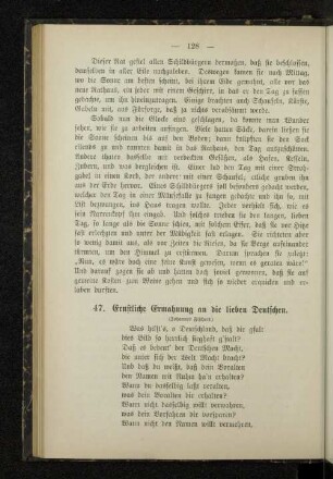 47. Ernstliche Ermahnung an die lieben Deutschen.