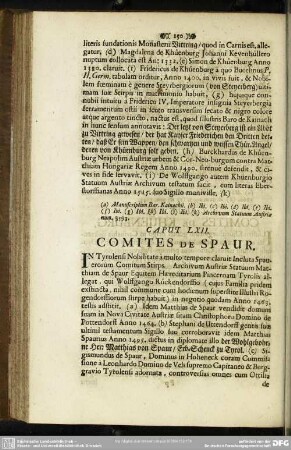 Caput LXII. Comites de Spaur