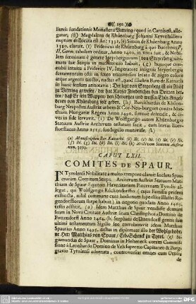 Caput LXII. Comites de Spaur