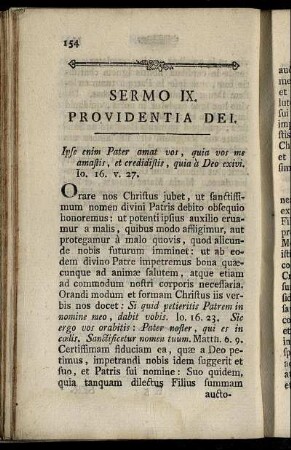 Sermo IX. Providentia Dei.