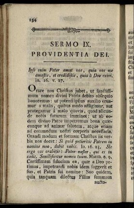 Sermo IX. Providentia Dei.
