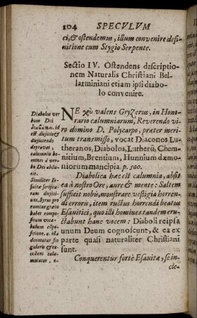 Sectio IV. Ostendes descriptionem Naturalis Christiani Bellarminiani etiam ipsi diabolo convenire.