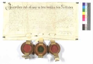 Vertrag zwischen der Kommende Kapfenburg und der Fürstpropstei Ellwangen über die Stuhlfeste und Hochzeitsmahle.