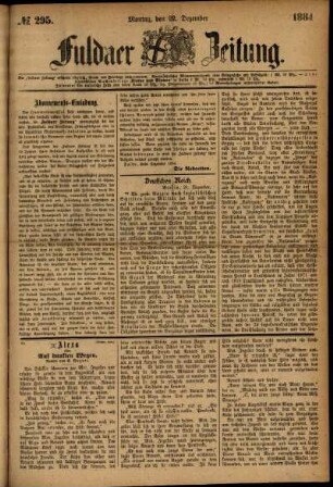 Ausgabe vom Montag, den 22. Dezember 1884.