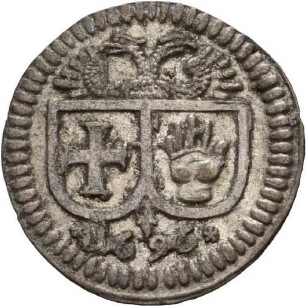 Einseitiger Pfennig der Reichsstadt Schwäbisch Hall, 1696