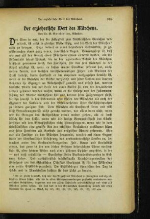 ¬Der¬ erzieherische Wert des Märchens