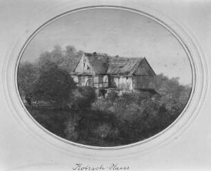 Kotzsch-Haus : Das Kotzschhaus. Albuminpapier, mit Ölfarbe koloriert; 13,6 x 17 cm (nach 1861; A. Kotzsch). Dresden: Privatbesitz