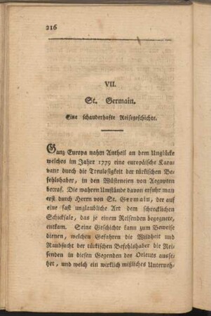 VII. St. Germain. Eine schauderhafte Reisegeschichte