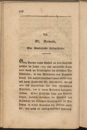 VII. St. Germain. Eine schauderhafte Reisegeschichte
