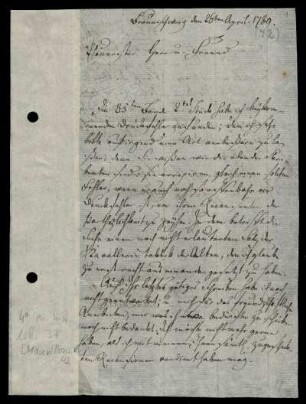 Brief von Jakob Mauvillon an Friedrich Nicolai