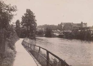 Colditz, Zwickauer Mulde, Uferpromenade. Blick nach Nordosten