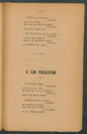 Á las vidalitas