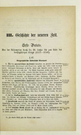 III. Geschichte der neueren Zeit