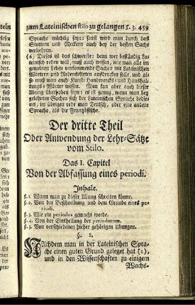 Das I. Capitel Von der Abfassung eines periodi.