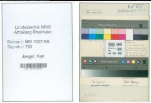 Entnazifizierung Karl Jaeger , geb. 05.12.1883 (Baurat)
