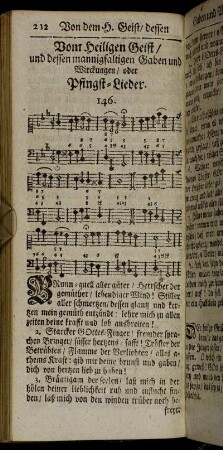 Vom heiligen Geist und dessen mannigfaltigen Gaben und Wirckungen, oder Pfingst-Lieder