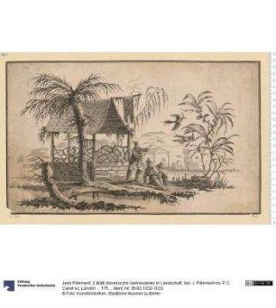 2 Blatt chinesische Genreszenen in Landschaft, bez: J. Pillement inv. P. C. Canot sc. London ... 1759.