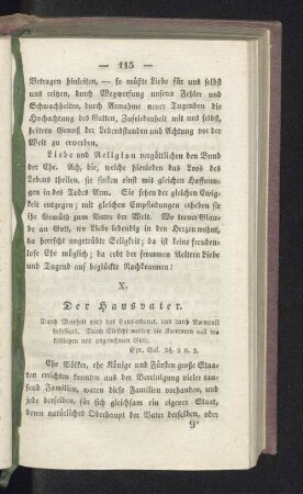 X. Der Hausvater.