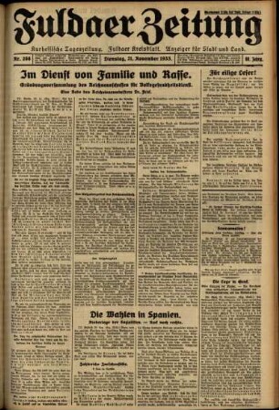 Ausgabe vom Dienstag, den 21. November 1933.