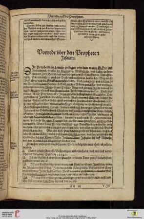 Vorrede vber den Propheten Jesaiam