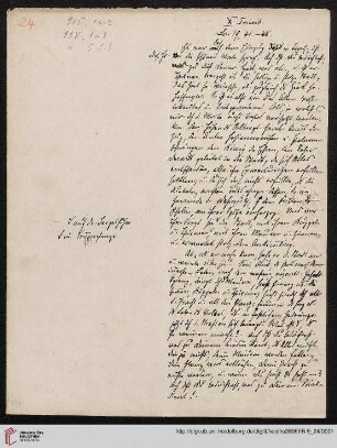 Heid. Hs. 3895 II B - 5,24: Nachlass Heinrich Bassermann, Sonn- und Feiertagspredigten: Predigt zu Lk 19,41-48 (Die Forderung Christi zu rechter Zeit zu bedenken, was zu unserem Frieden dient)