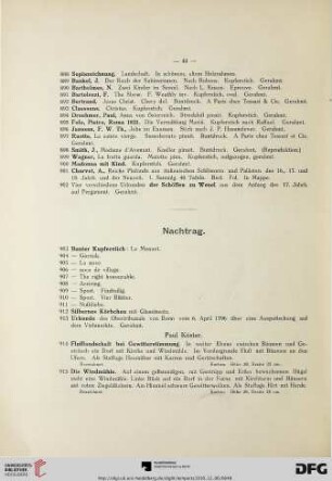 Nachtrag (Nr. 903-926)